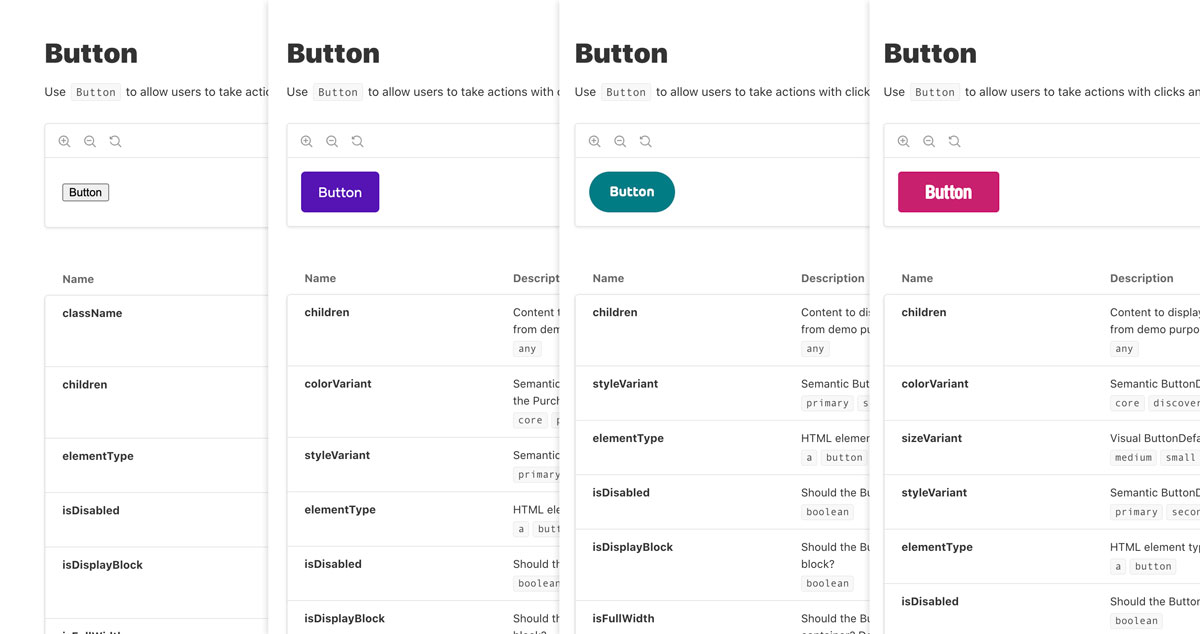 a screenshot of four buttons, one unstyled with the remainder in their branding of BT, EE and Plusnet